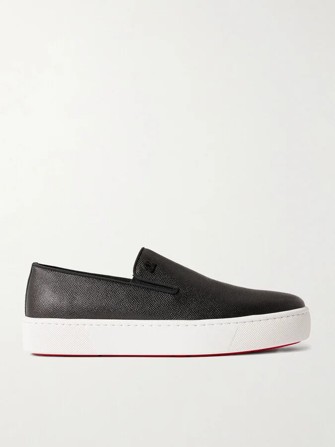 Boatissimo Cross-Grain Leather Slip-On Sneakers
