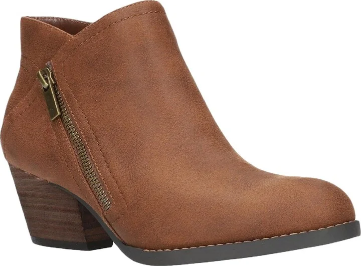 Bobbi Womens Faux Leather Block Heel Booties