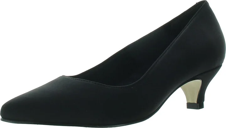 Bobbi Womens Padded Insole Microfiber Kitten Heels