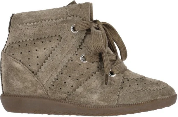 Bobbie" Wedge Sneakers Taupe