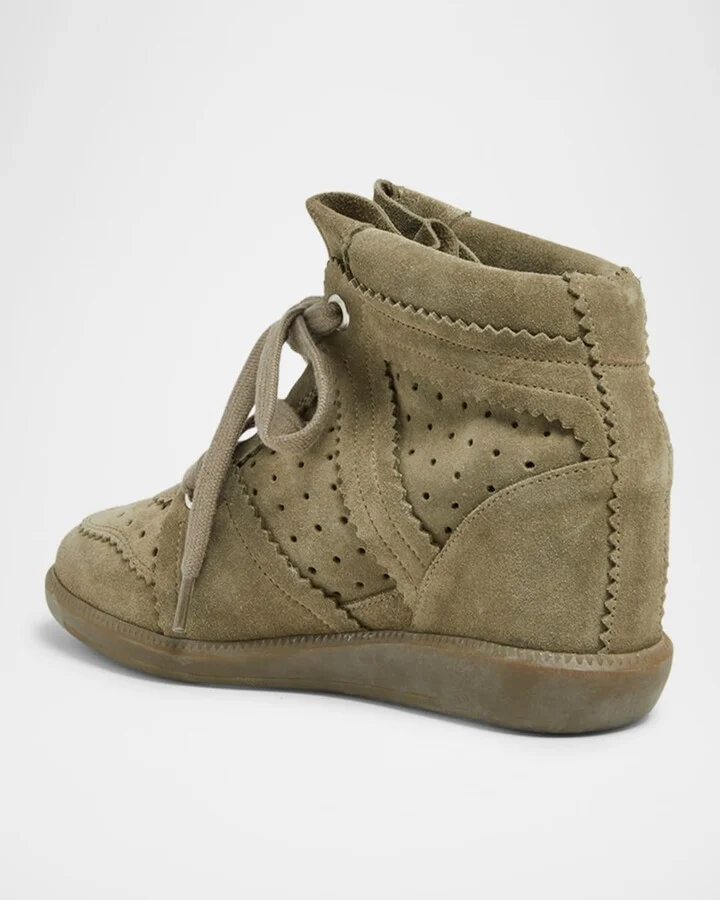 Bobby Suede Wedge Sneakers - Image 4