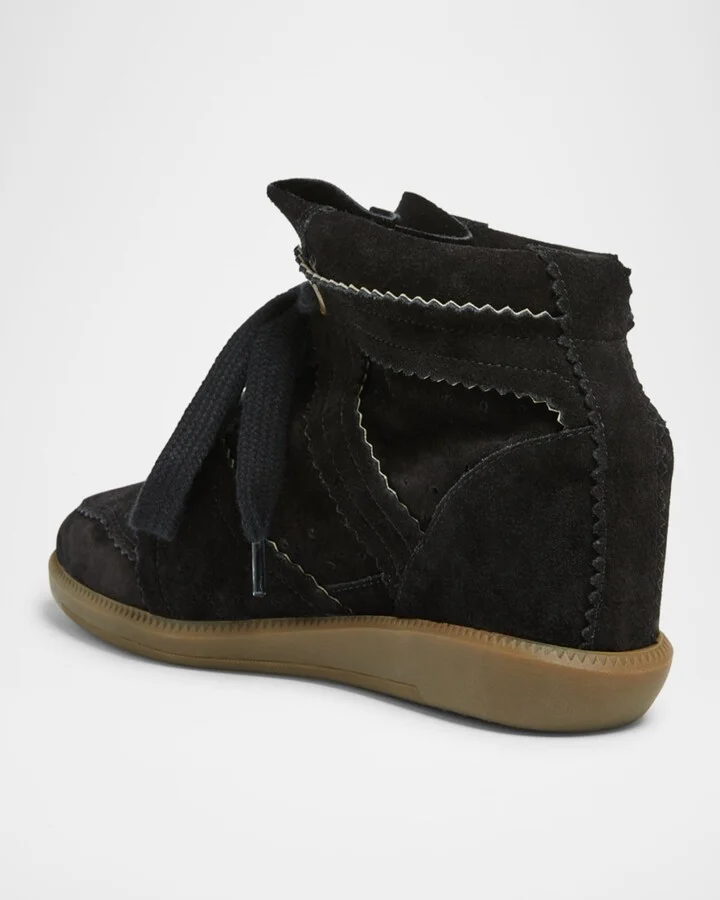 Bobby Suede Wedge Sneakers - Image 6