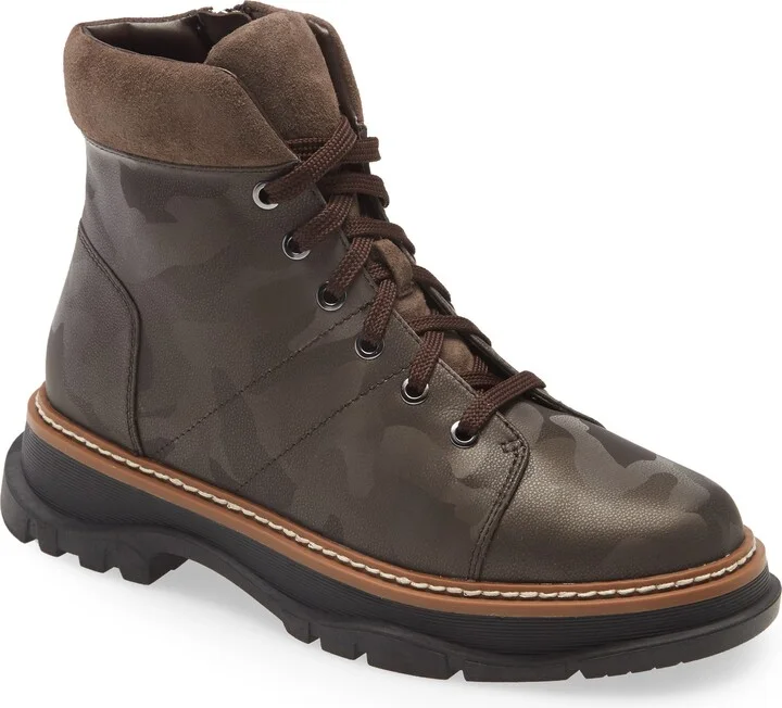 DARK BROWN CAMO PRINT LEATHER
