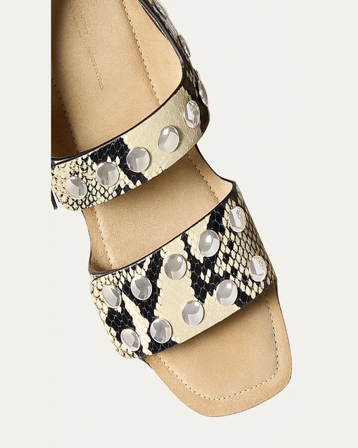 Boden Studded Leather Flat Sandals - Image 4