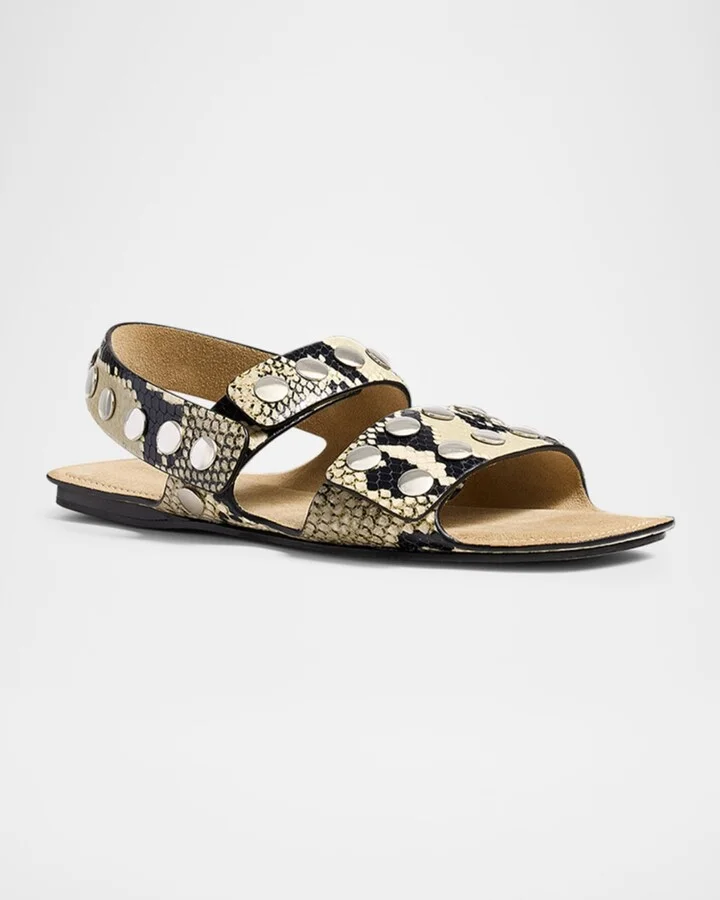 Boden Studded Leather Flat Sandals - Image 2