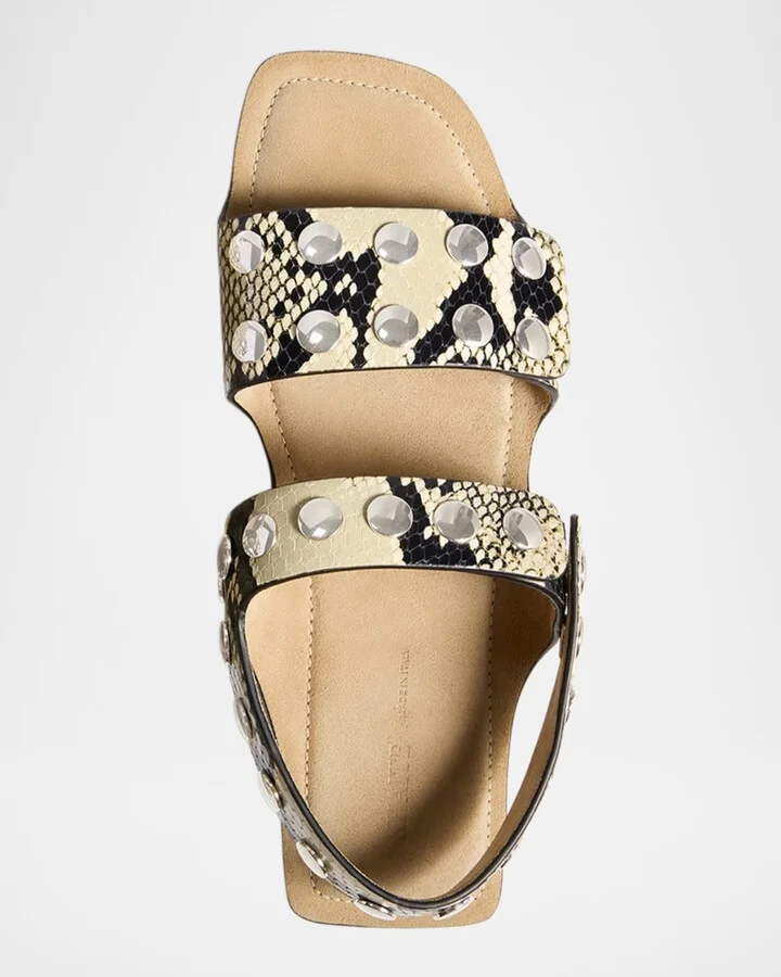 Boden Studded Leather Flat Sandals - Image 4