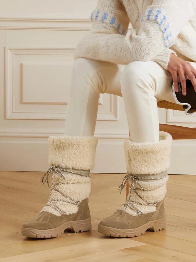 BOGNER - Alta Badia 2 B Shearling And Suede Snow Boots - Neutrals - Image 2