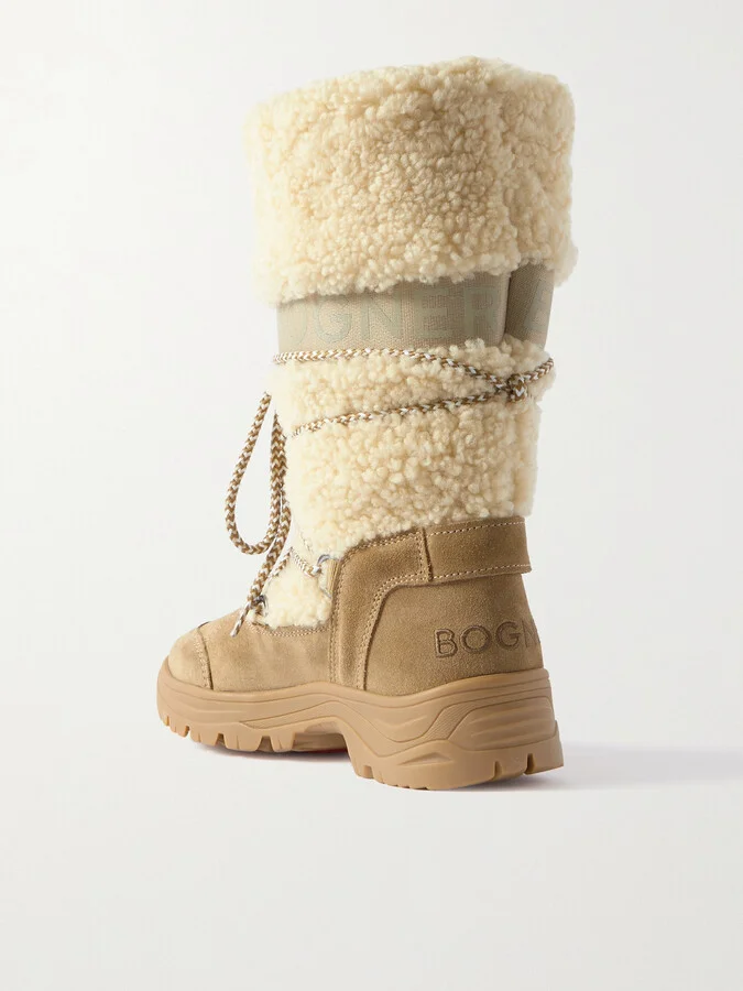 BOGNER - Alta Badia 2 B Shearling And Suede Snow Boots - Neutrals - Image 3