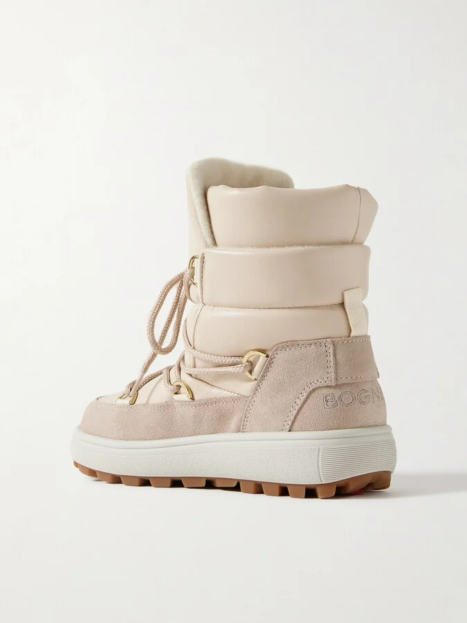 BOGNER - Chamonix Leather And Suede Snow Boots - Off-white - Image 3