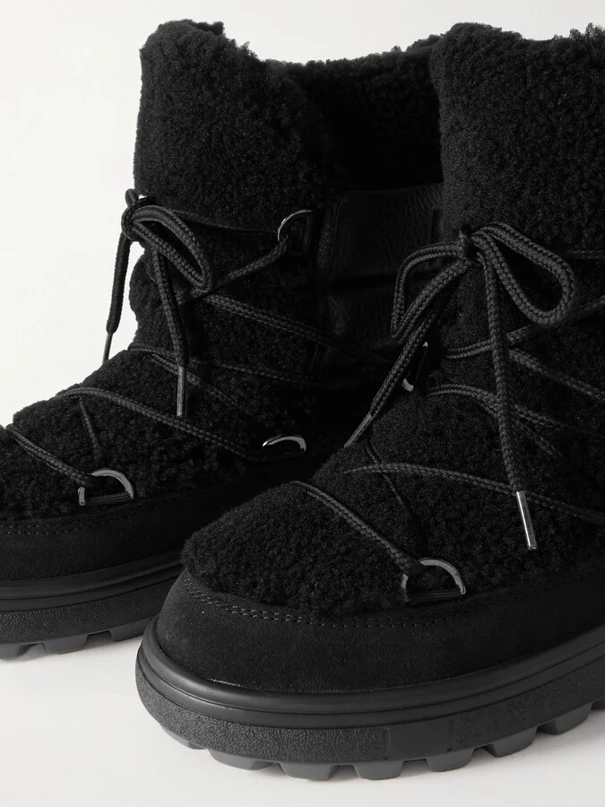 BOGNER - Chamonix Shearling, Leather And Suede Snow Boots - Black - Image 4