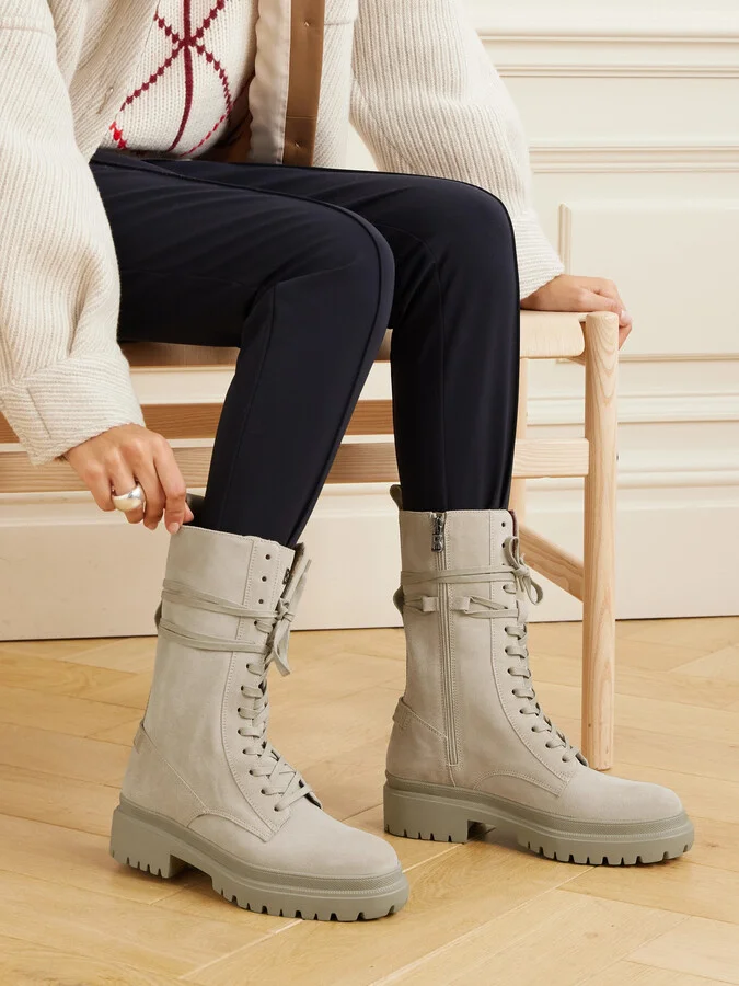 BOGNER - Chesa Alpina Lace-up Suede Boots - Ivory - Image 2