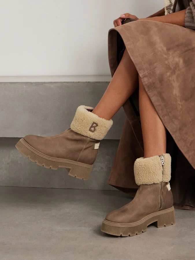 BOGNER - Turin Shearling-trimmed Suede Boots - Brown - Image 2