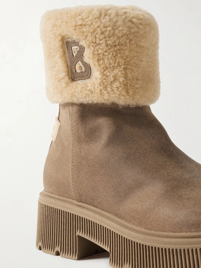 BOGNER - Turin Shearling-trimmed Suede Boots - Brown - Image 4