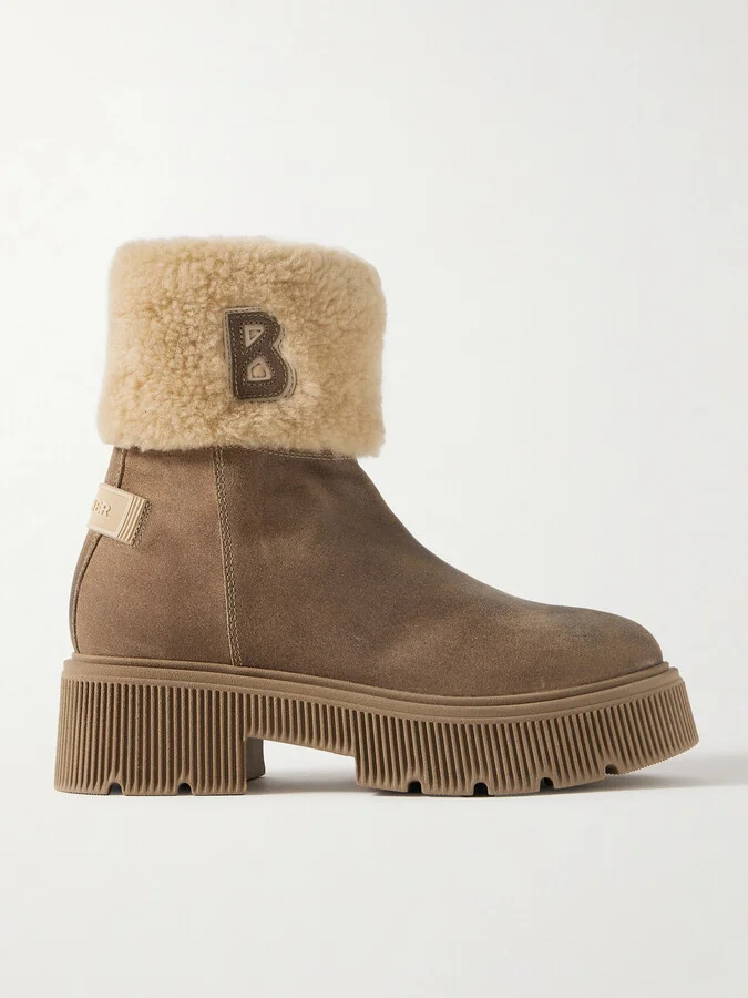 BOGNER - Turin Shearling-trimmed Suede Boots - Brown