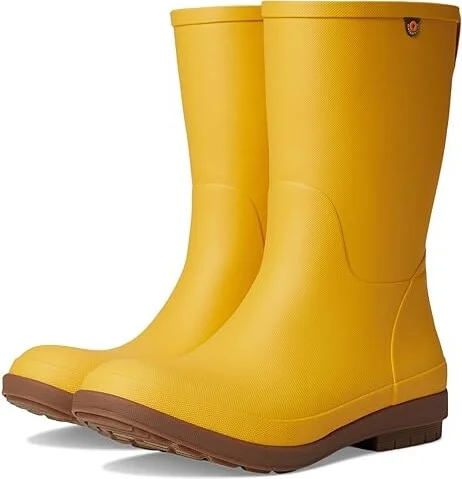 Bogs Amanda II Mid Women's Rain Boots Mustard : 6 M, Rubber