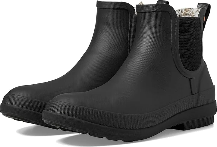 Bogs Amanda Plush II Chelsea Women's Shoes Black 1 : 8 B - Medium, Synthetic