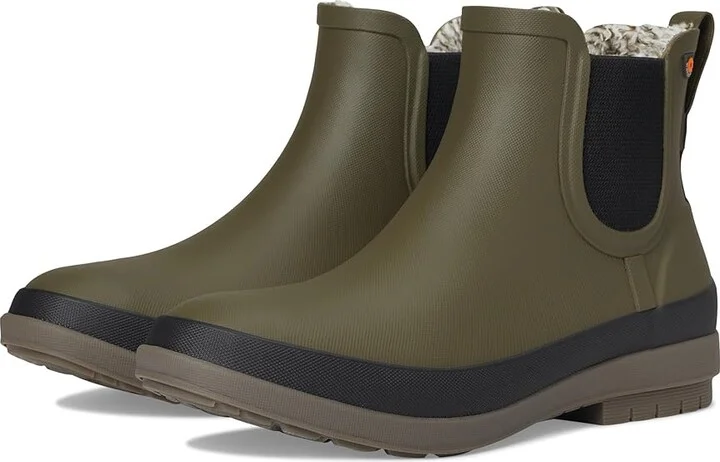 Bogs Amanda Plush II Chelsea Women's Shoes Olive : 11 B - Medium, Synthetic