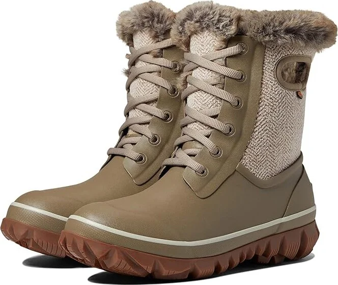 Bogs Arcata Cozy Chevron Women's Boots Taupe : 6 B - Medium, Textile/Synthetic