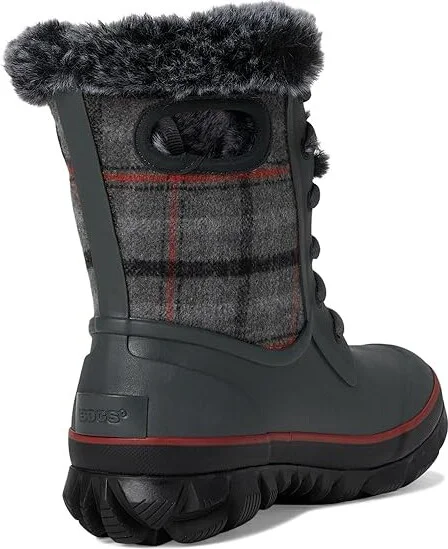 Bogs Arcata Cozy Plaid Women's Boots Dark Gray : 10 B - Medium, Faux Fur/Synthetic - Image 4