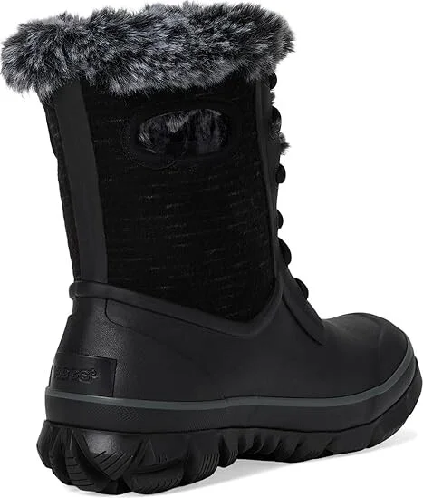 Bogs Arcata Dash Women's Boots Black : 6 B - Medium, Faux Fur/Lace/Rubber - Image 4
