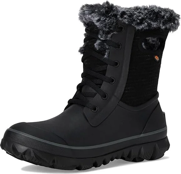 Bogs Arcata Dash Women's Boots Black : 6 B - Medium, Faux Fur/Lace/Rubber - Image 5