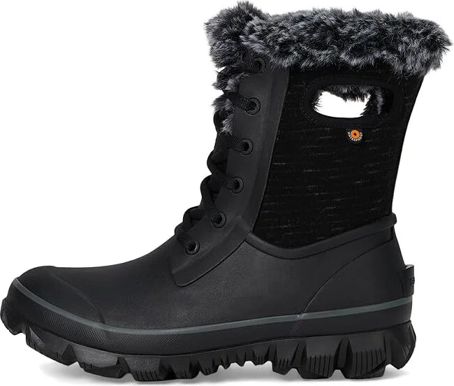 Bogs Arcata Dash Women's Boots Black : 6 B - Medium, Faux Fur/Lace/Rubber - Image 6