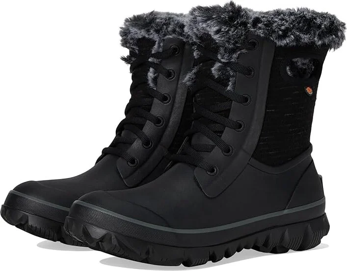 Bogs Arcata Dash Women's Boots Black : 6 B - Medium, Faux Fur/Lace/Rubber