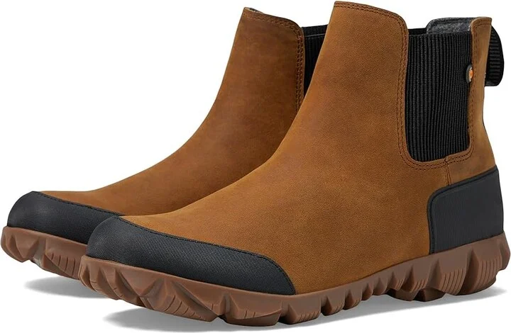 Bogs Arcata Urban Leather Chelsea Women's Boots Carmel/Amber : 8.5 B - Medium, Leather/Rubber
