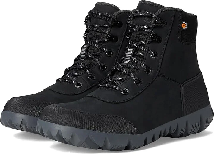 Bogs Arcata Urban Leather Mid Men's Boots Black 1 : 8 D - Medium, Textile/Leather