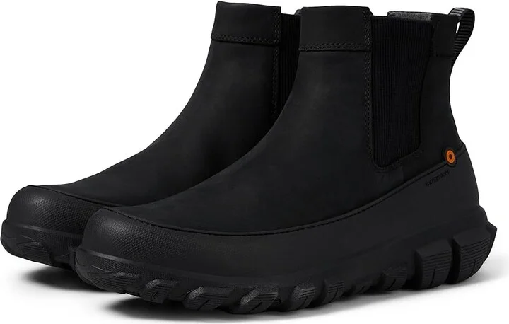 Bogs Cedar Chelsea Women's Rain Boots Black : 7 M, Leather