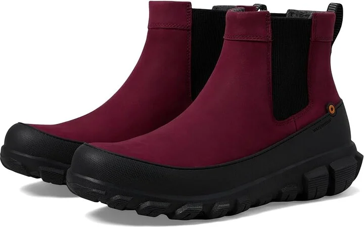 Bogs Cedar Chelsea Women's Rain Boots Garnet : 6 M, Leather