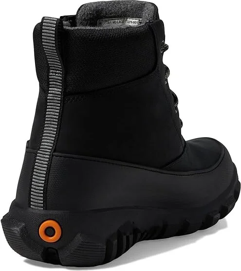 Bogs Cedar Mid Lace Women's Rain Boots Black : 6 M, Leather - Image 4