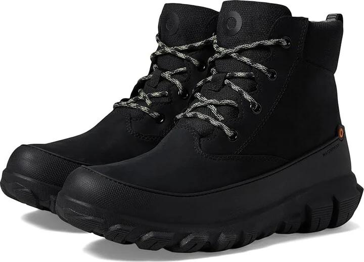 Bogs Cedar Mid Lace Women's Rain Boots Black : 6 M, Leather