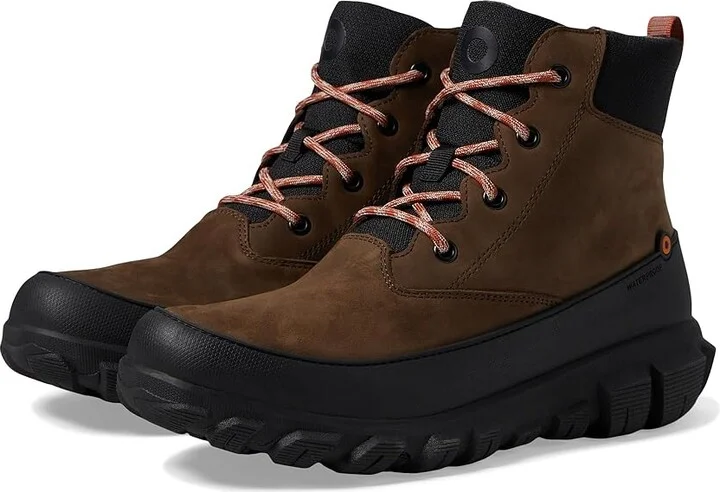 Bogs Cedar Mid Lace Women's Rain Boots Dark Brown : 6.5 M, Leather