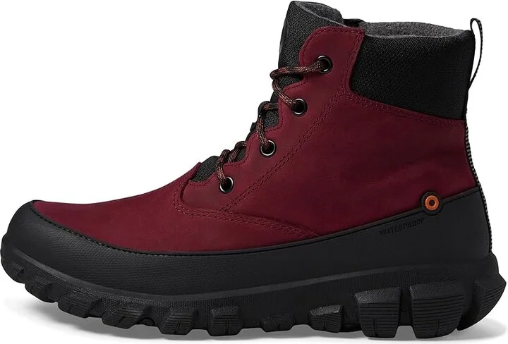 Bogs Cedar Mid Lace Women's Rain Boots Garnet : 6 M, Leather - Image 6