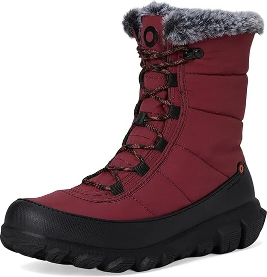 Bogs Cedar Quilt Lace Women's Snow Shoes Garnet : 6 M, Rubber - Image 5
