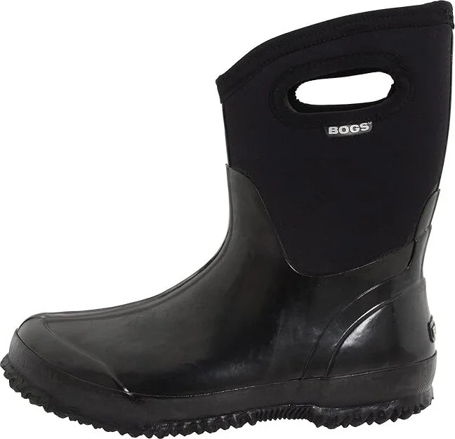 Bogs Classic Mid Handle Women's Waterproof Boots Black Shiny : 10 B - Medium, Rubber - Image 7