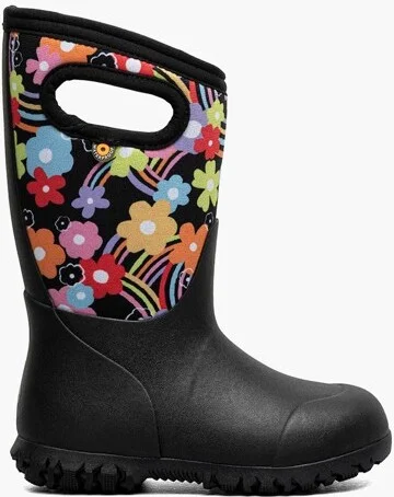 Bogs Footwear Kids' 3 Season Boot York Groovy Rainbow; Black Multi; Little Kid M
