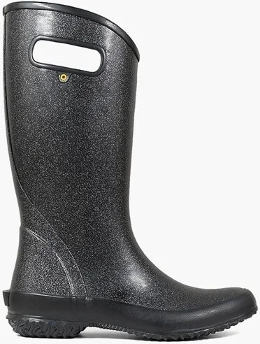 Bogs Footwear Women's Slip On Rainboot Glitter; Black; M