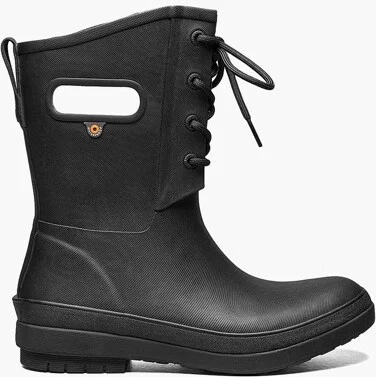 Bogs Footwear Women's Waterproof Rain Boots Amanda II Lace; Black; M