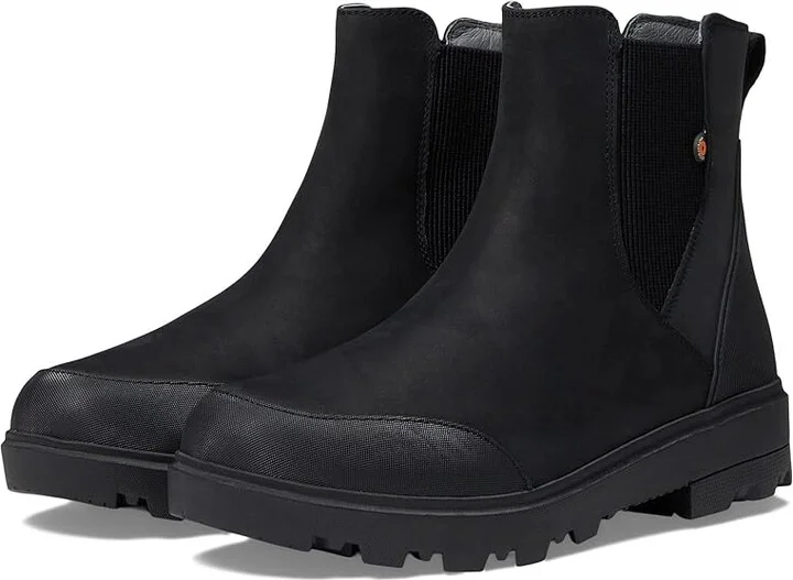 Bogs Holly Chelsea Leather Women's Boots Black : 10 B - Medium, Synthetic/Leather