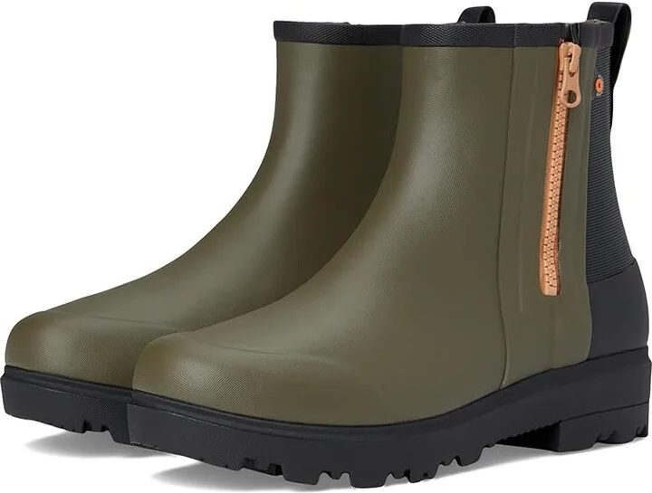 Bogs Holly Rain Zip Women's Boots Army Green : 6 B - Medium, Synthetic
