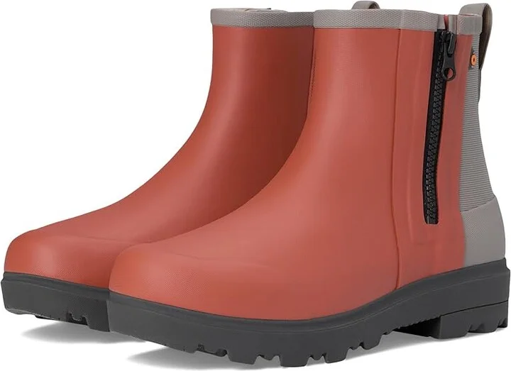 Bogs Holly Rain Zip Women's Boots Brick : 6 B - Medium, Synthetic