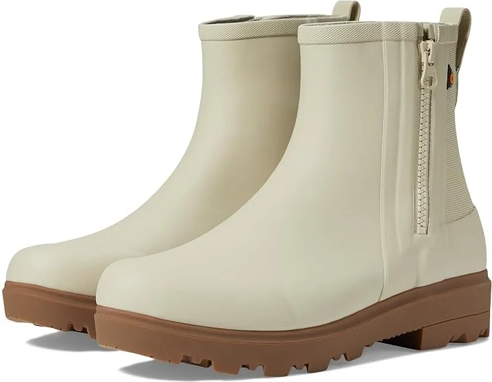 Bogs Holly Rain Zip Women's Boots Oatmeal : 9 B - Medium, Synthetic