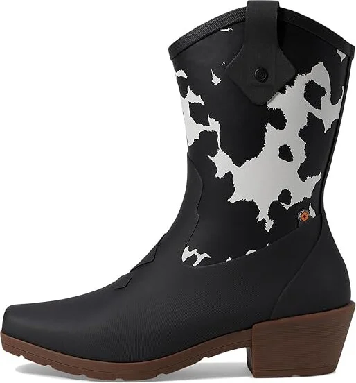 Bogs Jolene Mid Deco Women's Rain Boots Black/White : 6 M, Rubber - Image 5