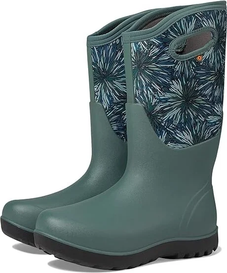 Bogs Neo - Classic Tall - Firework Floral Women's Rain Boots Loden : 7 M, Rubber