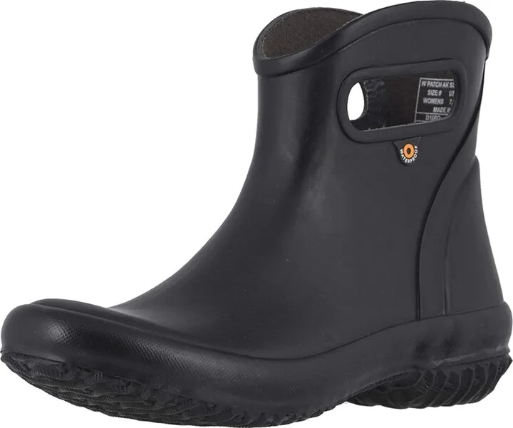 Bogs Patch Ankle Boot Solid Women's Shoes Black : 6 B - Medium, Rubber - Image 2