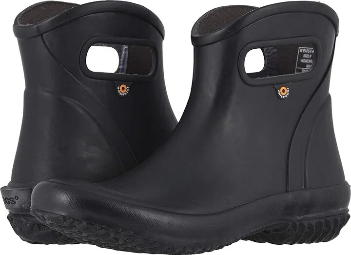 Bogs Patch Ankle Boot Solid Women's Shoes Black : 6 B - Medium, Rubber