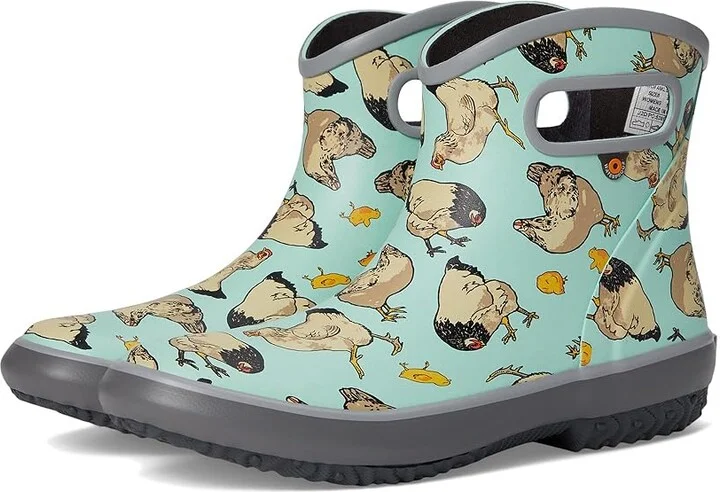 Bogs Patch Ankle Chickens Women's Rain Boots Aqua : 6 M, Rubber