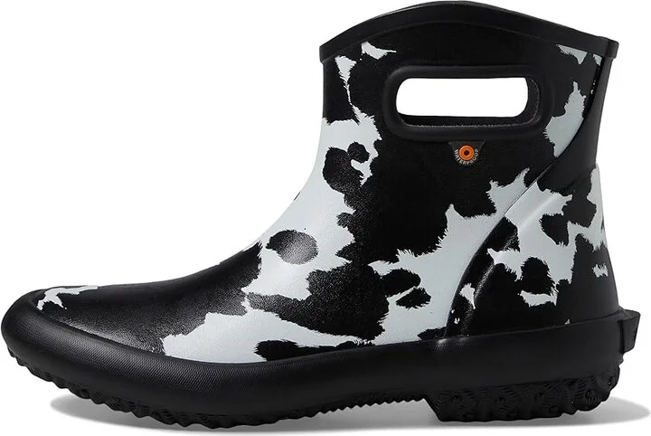 Bogs Patch Ankle - Cow Women's Boots Black/White : 6 B - Medium, Rubber - Image 5